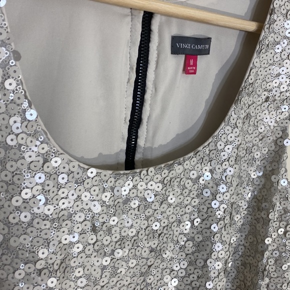 Vince Camuto Medium Silver Beaded Tank with Zipper Back - Picture 3 of 7